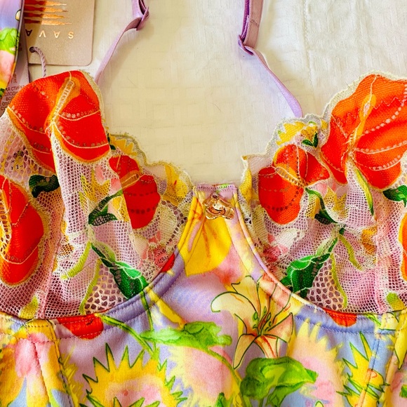 Savage X Fenty Purple Prism Mutha Nature Satin Bustier - Picture 3 of 10